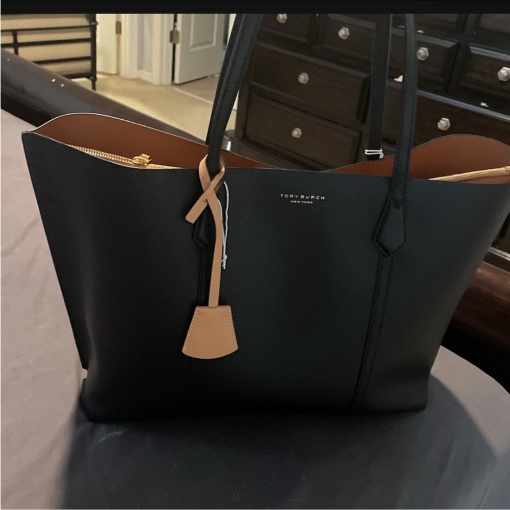 Tory Burch Black and Brown Women's Tote